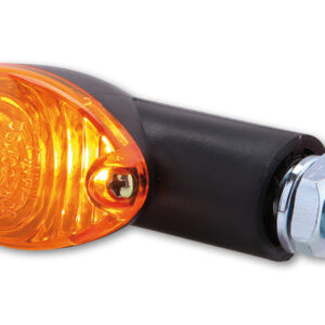 HIGHSIDER Smart Cateye Glühlampen Mini-Blinker Gehäuse Schwarz / Linse Orange (Paar), Vorn & Hinten