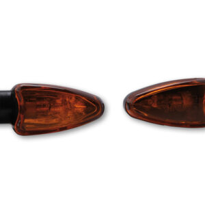HIGHSIDER Smart Arrow Glühlampen Mini-Blinker Gehäuse Schwarz / Linse Orange (Paar), Vorn & Hinten