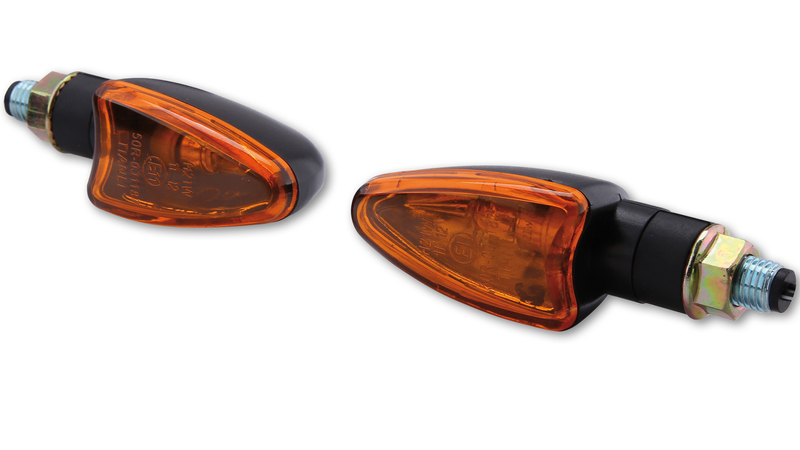 HIGHSIDER Smart Arrow Glühlampen Mini-Blinker Gehäuse Schwarz / Linse Orange (Paar), Vorn & Hinten – Bild 5