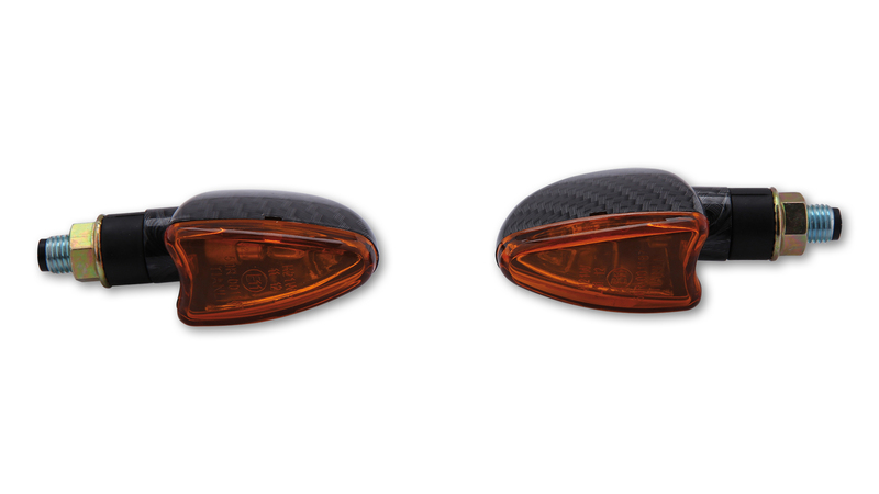 HIGHSIDER Smart Arrow Glühlampen Mini-Blinker Gehäuse Carbon / Linse Orange (Paar), Vorn & Hinten