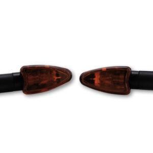 HIGHSIDER Smart Arrow Glühlampen Mini-Blinker Gehäuse Schwarz / Linse Orange (Paar), Vorn & Hinten