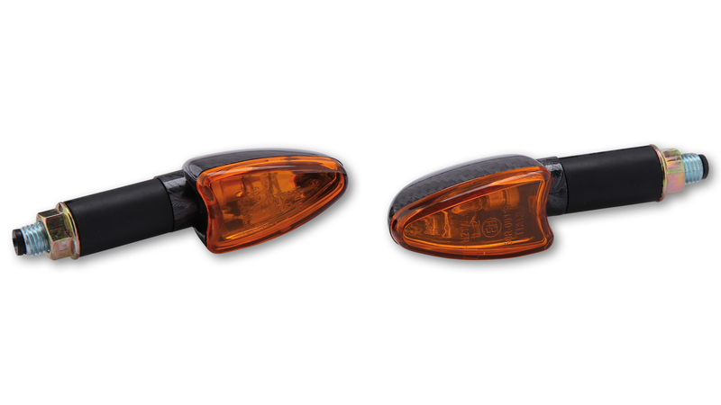 HIGHSIDER Smart Arrow Glühlampen Mini-Blinker Gehäuse Carbon / Linse Orange (Paar), Vorn & Hinten