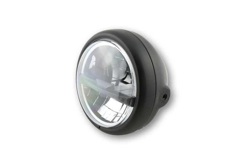 HIGHSIDER pro 5 3/4 Zoll Scheinwerfer Pecos Typ 5 LED Schwarz, Schwarze Streuscheibe, Seitliche Befestigung