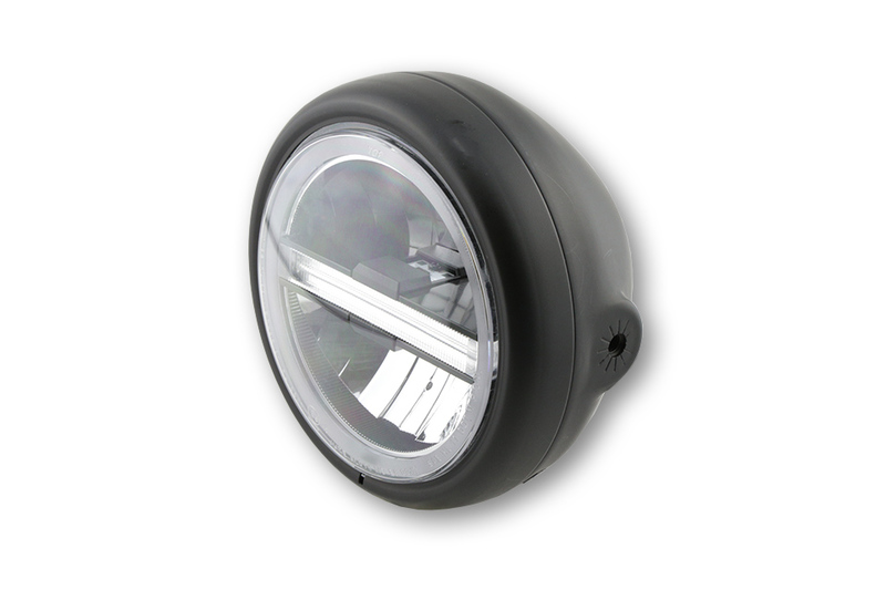 HIGHSIDER pro 5 3/4 Zoll Scheinwerfer Pecos Typ 6 LED Schwarz Seitliche Befestigung, Mit TFL