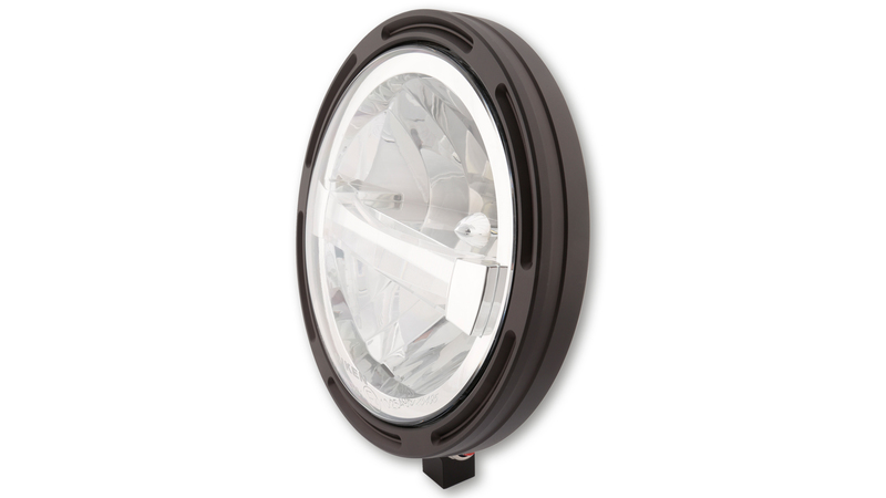HIGHSIDER pro 7 Zoll Scheinwerfer Frame-R1 Typ 4 LED Schwarz Untere Befestigung