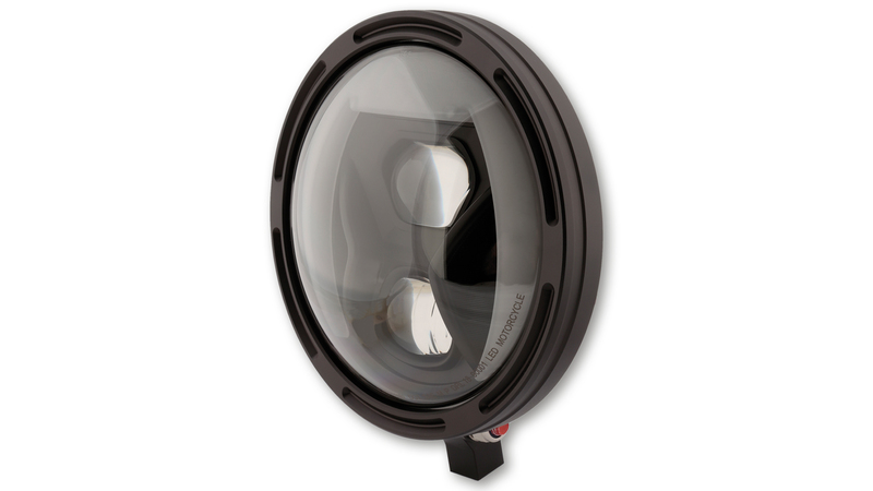 HIGHSIDER pro 7 Zoll Scheinwerfer Frame-R1 Typ 8 LED Schwarz Untere Befestigung