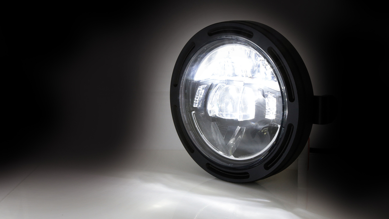 HIGHSIDER pro 5 3/4 Zoll Scheinwerfer Frame-R2 Typ 10 LED Schwarz Seitliche Befestigung – Bild 6