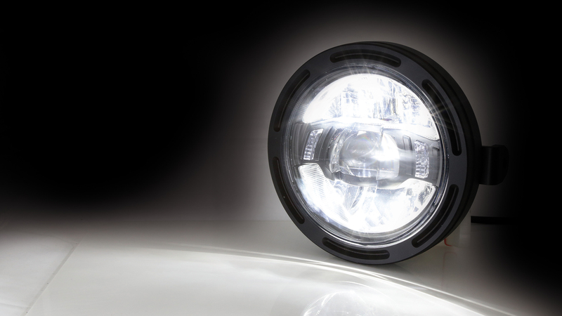 HIGHSIDER pro 5 3/4 Zoll Scheinwerfer Frame-R2 Typ 10 LED Schwarz Seitliche Befestigung – Bild 7